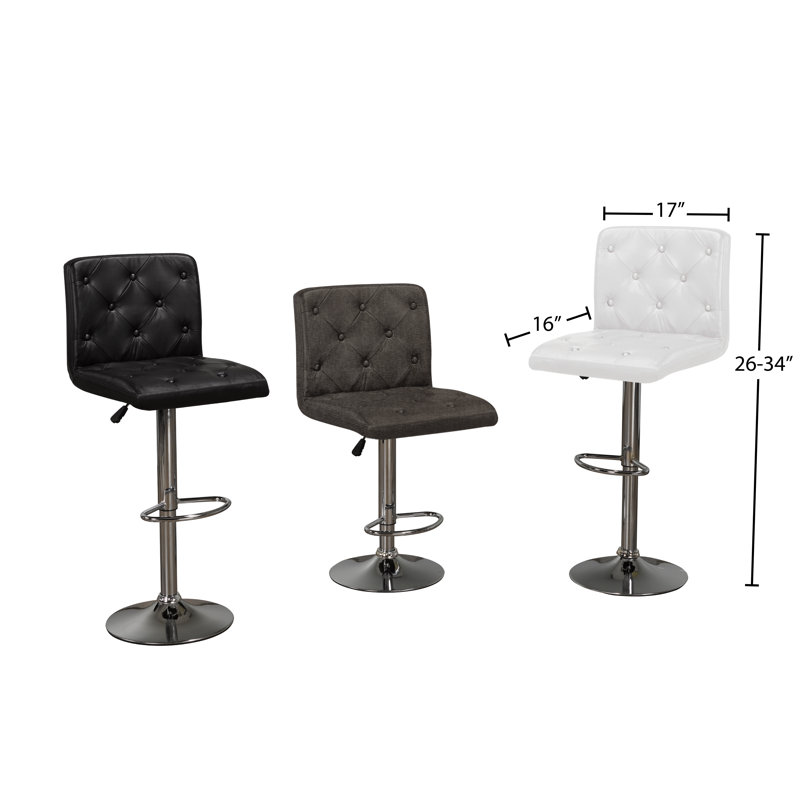 Tabouret de bar réglable en hauteur Brambleton, Blanc