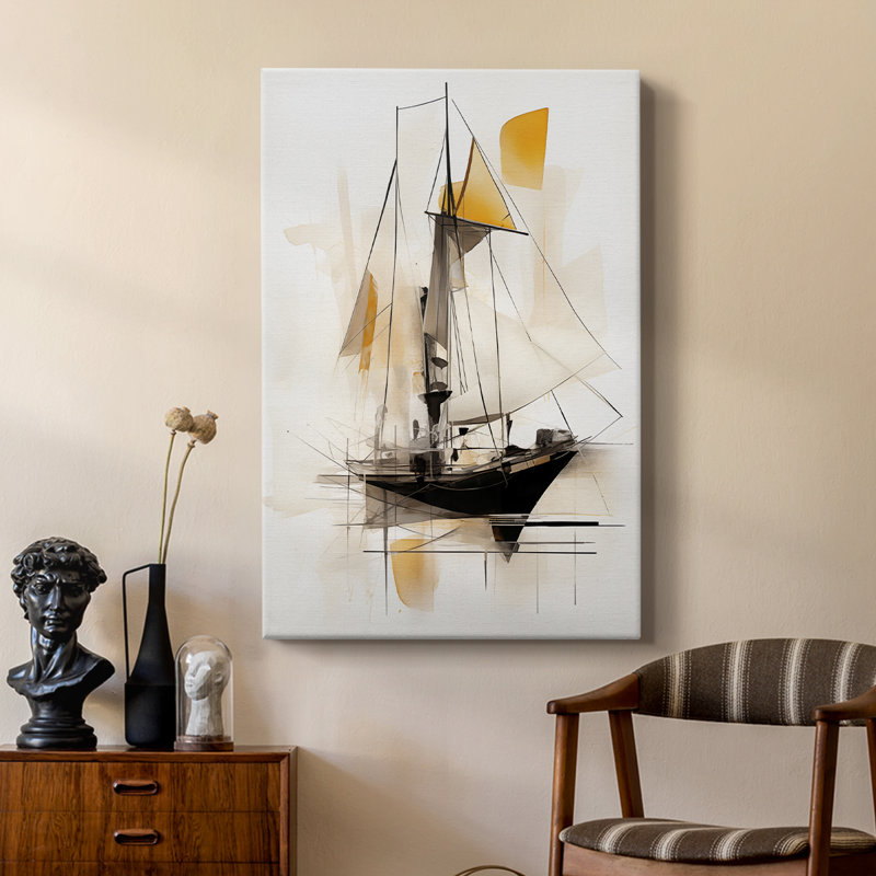 NAUTICAL Series CECXCV - Toile tendue avec châssis de qualité supérieure - Prêt à être accroché, H 18 po x l 12 po