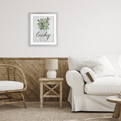 «Lucky Spring Botanicals», reproduction sous verre encadrée, design par lettré et doublé