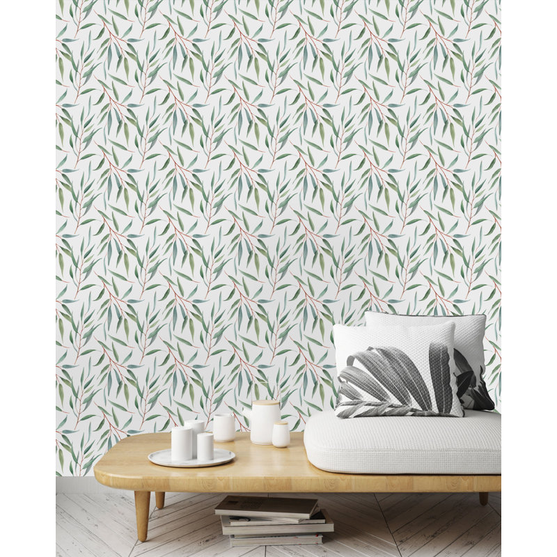 Rouleau de papier peint adhésif Pottersville Eucalyptus Branches, L 16,67 po x l 25 po