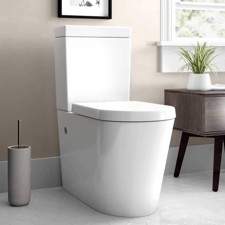 Close Coupled Toilet with Button and Soft Close Seat