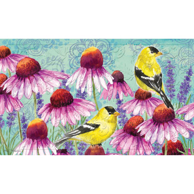 Tapis antidérapant pour porte d'intérieur / extérieur 30 "x 18" Bright Flowers