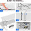 Table de banquet pliante de 120 cm, table de réception robuste en plastique avec poignée de transport, adaptée à divers environnements intérieurs et extérieurs.-127658548