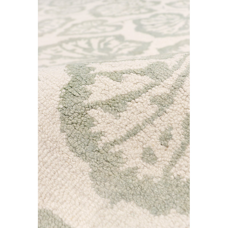 Modern Ivory/L. Green Area Rug