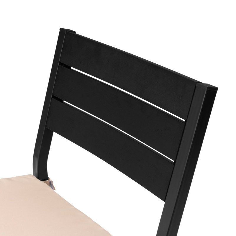  Ensemble de bar de salle à manger rectangulaire en métal pour 2 personnes L 63 po, Gris, Noir