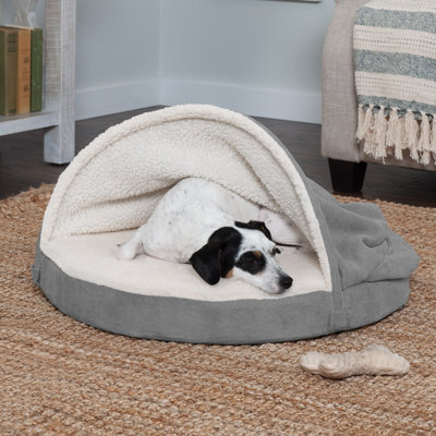 Faux Sheepskin Round Hooded Orthopedic Dog Bed