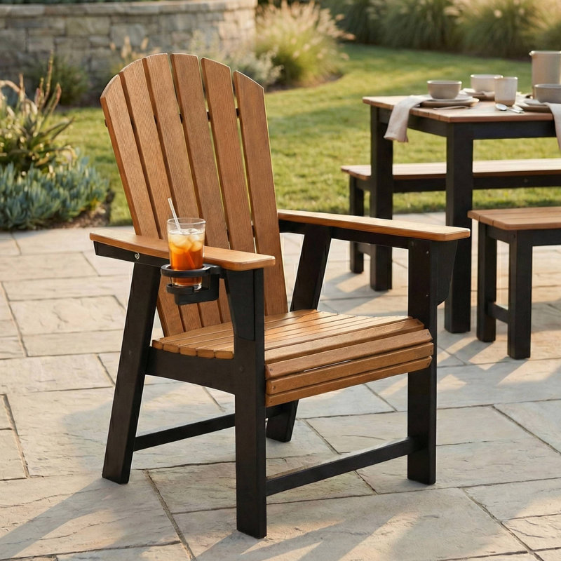 Chaise Adirondack Featherstone, noire, Noir / ton de bois