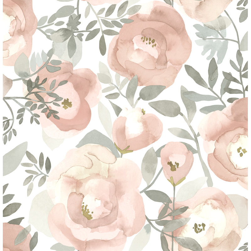 Rouleau de papier peint L 33 pi x l 20,5 po Zenia, Rose