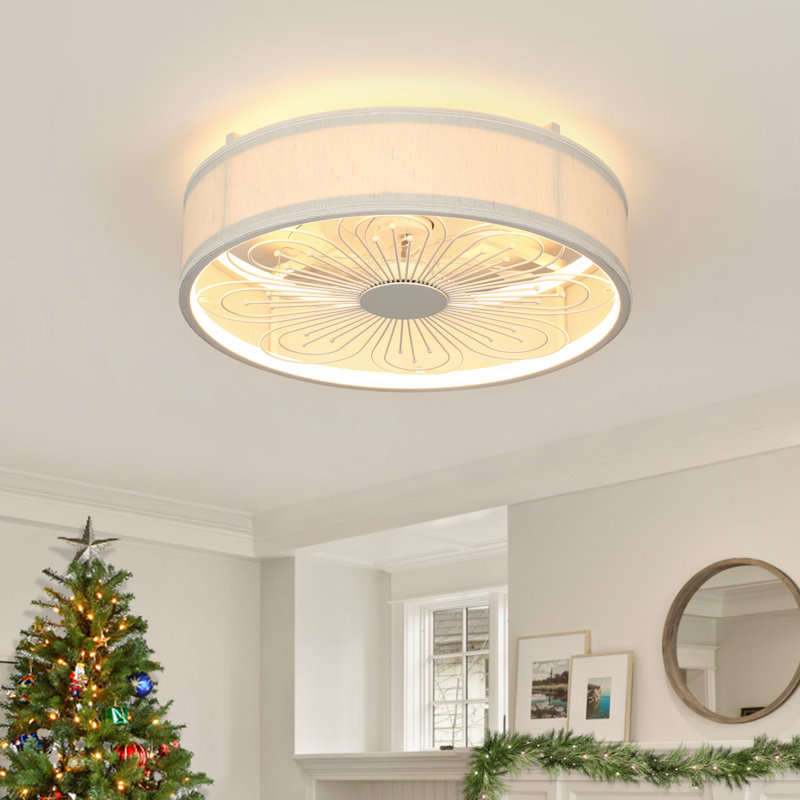 Arachne 19.6'' Farmhouse Dimmable Ceiling Fan with Lights and Remote 3 Color Temperatures 6-Speed Timer for Bedroom (Set of 2)