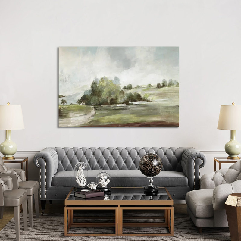 Green Country Road - Estampe numérique sur toile tendue avec châssis, H 40 po x l 60 po