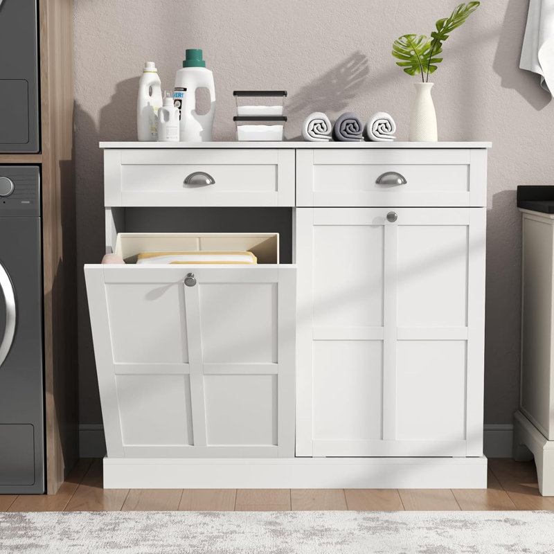 Double Tilt Laundry Basket Cabinet