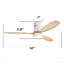 Ventilateur de plafond encastré de 52 pouces DC 3 ventilateur en bois massif Pales Moteur à télécommande réversible avec lumière