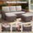5 Piece Outdoor Wicker Chair Set With Ottomans And Side Table-1516539535