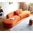 132" Curved Sofa With Throw Pillows-51636719