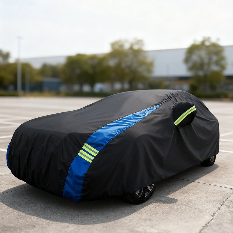 Waterproof All-Weather Car Cover For Sedan (194-208 Inch), Heavy Duty Outdoor Full Exterior Cover With Reflective Strips & Windproof Straps