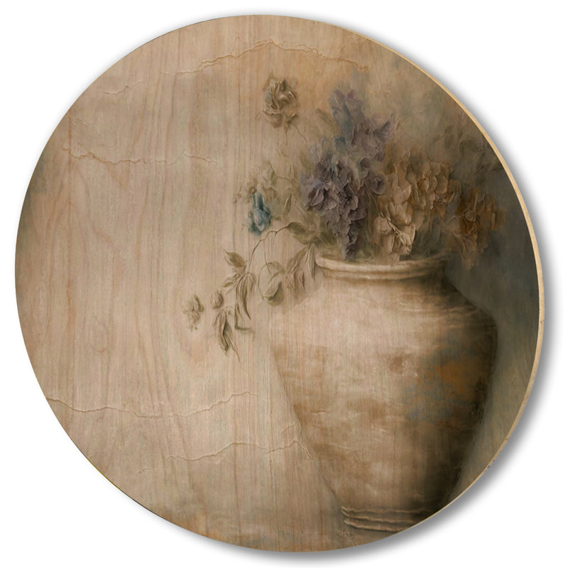 Nature morte en fleurs sauvages en couleurs rétro IV - impression florale sur bois, H 23 po x l 23 po x P 1 po