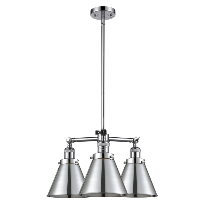 Donovan 3 - Light Dimmable Classic / Traditional Chandelier, Polished Chrome, Polished Chrome, 6 Watt Vinage LED Bulb