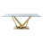 Glass Top Metal Base Dining Table