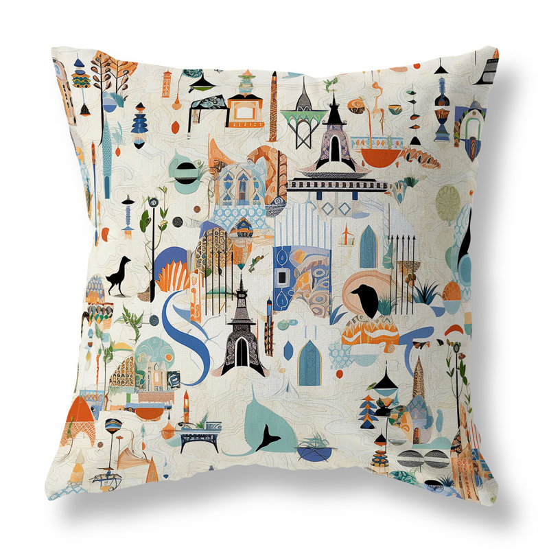 Coussin réversible Palace Portraits, H 16 po x l 16 po, Broadcloth