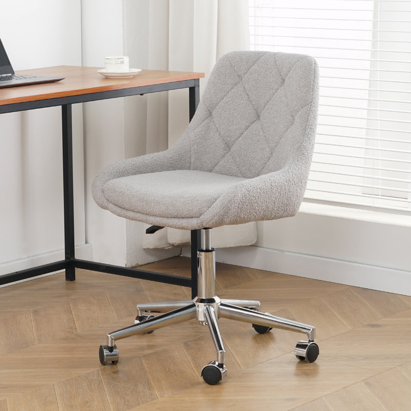 Chaise de bureau Talysa, Beige, Argent