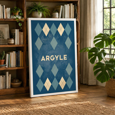 Argyle Pattern Geometric - Wrapped Canvas