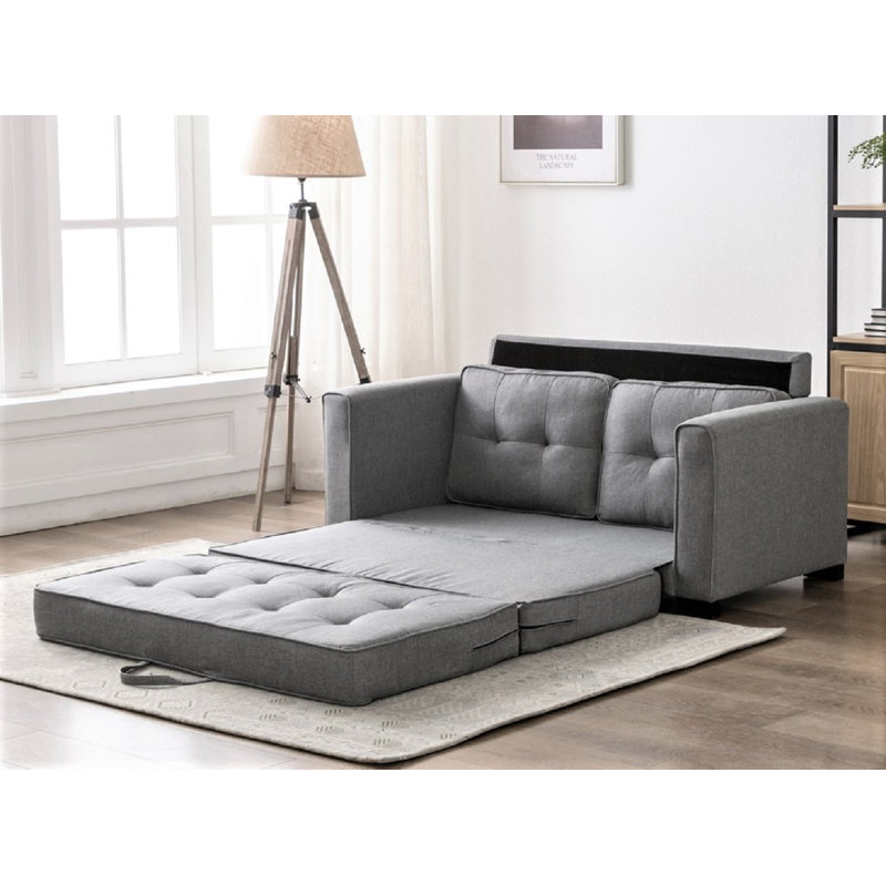 Lizeth Upholstered 58'' Loveseat, Light Gray