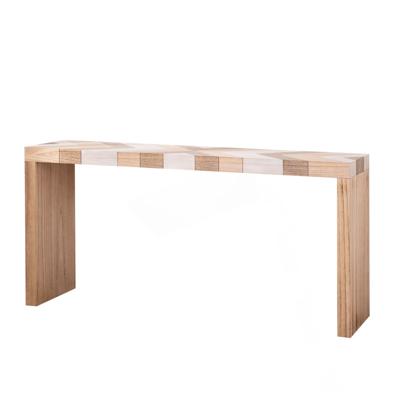 Modern Console Table With Chevron Patterned Top