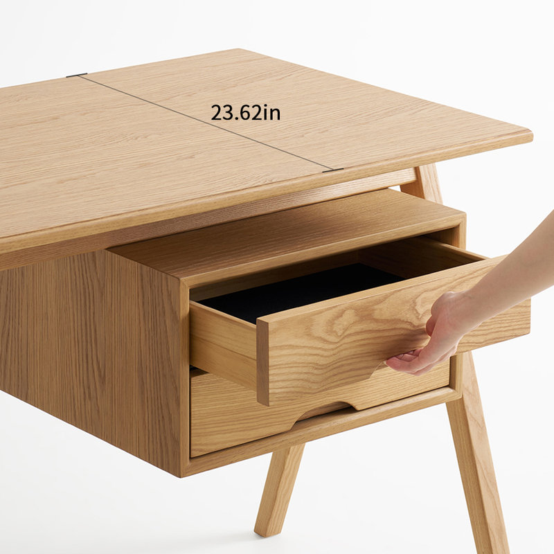 Bureau simple et durable avec pieds en bois de frêne