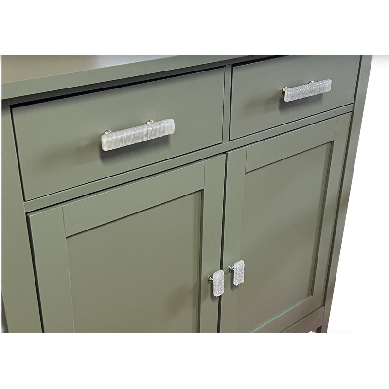 Poignée d'armoire décorative 3 "Glacier CTC, Bronze huilé, Bleu / gris