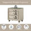 Table de chevet en velours beige Lucienne