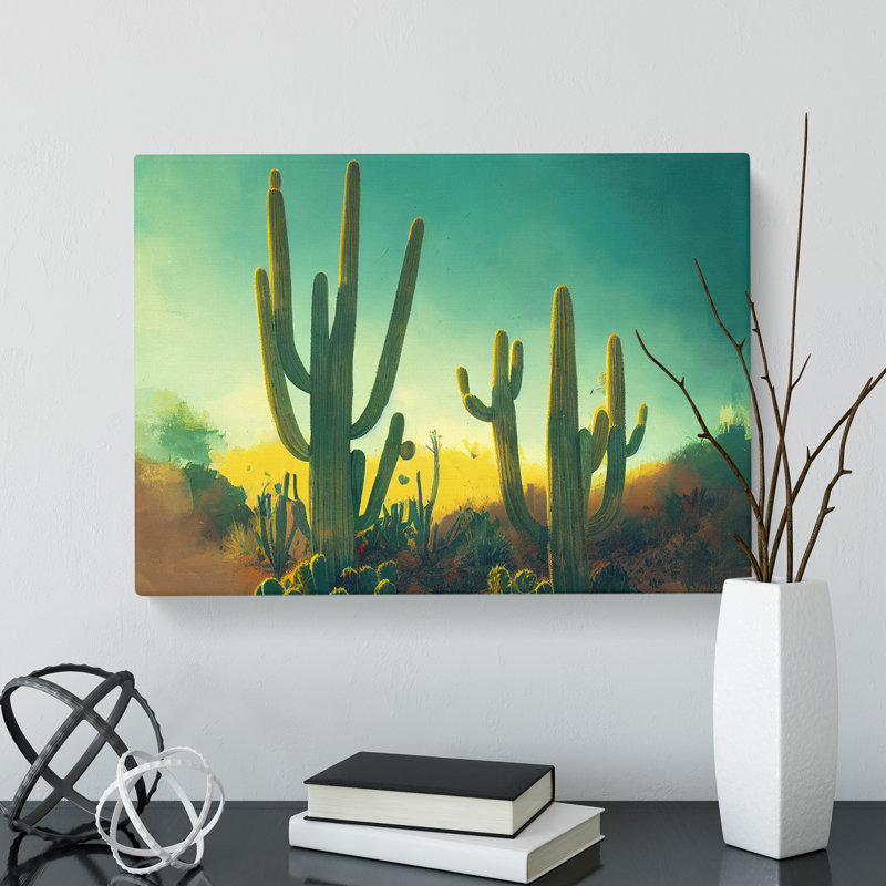 Cactus Desert View Vol.2 - Wrapped Canvas, 35cm H x 50cm W x 3cm D