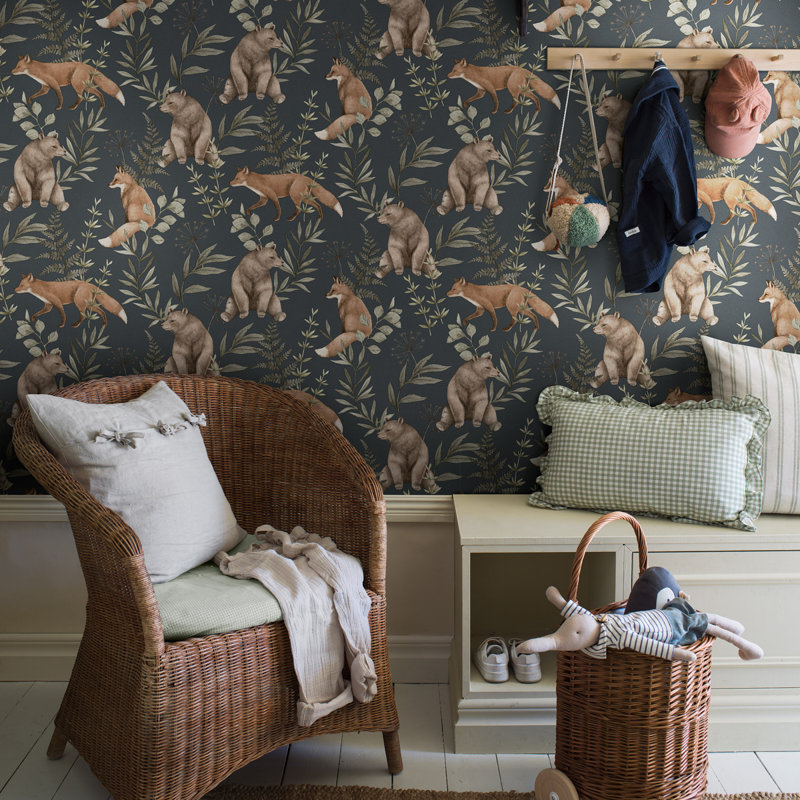 Boråstapeter Wild Forest Wallpaper, Blue