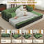 Canapé-lit futon convertible 4 en 1 en velours côtelé, 63 pouces, avec 2 oreillers, aucun assemblage requis-1443662618-1490432191