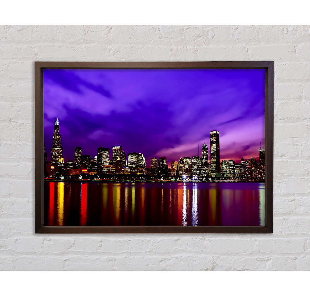 New York Harbour Purple - Einzelner Bilderrahmen Kunstdrucke auf Leinwand