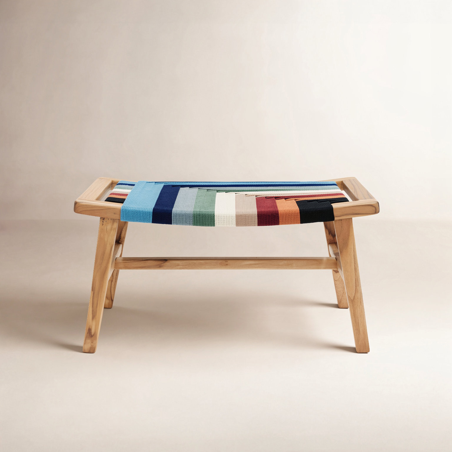 Masaya Upholstered Ottoman, Natural Vaqueano, Natural