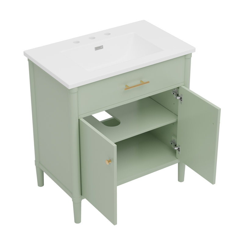 Meuble-lavabo 31 po avec lavabo, Vert