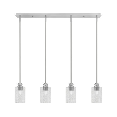 Luminaire suspendu linéaire à 4 lumières avec verre de 4 po Edge