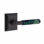 Ensemble de leviers d'intimité Emtek Select, rosette Wilshire, tige en T, poignée en marbre vert, l 5,875 po x L 5,875 po