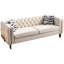 Canapé de salon Chesterfield en velours capitonné, l 84,25 po crème-413076767