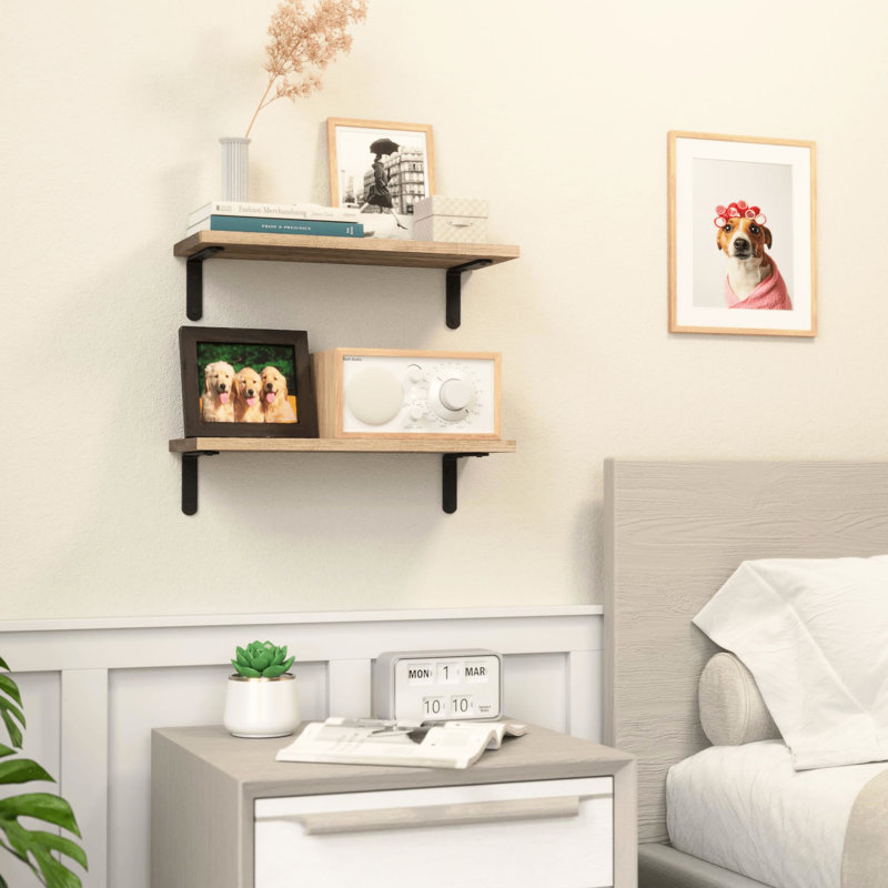 Tablette décorative rustique 2 pièces 2 pièces avec capacité de poids de 40 lb