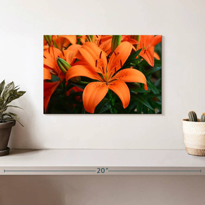 Fleurs de lys orange Harnek, H 8 po x l 12 po