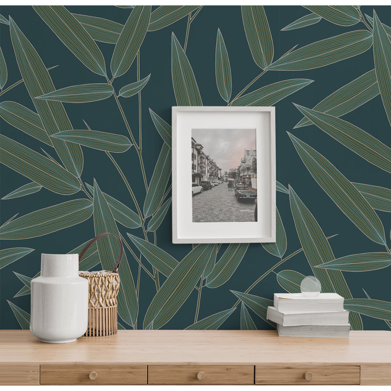 Jayzeon Non-Pasted Wallpaper Roll, Deep Teal