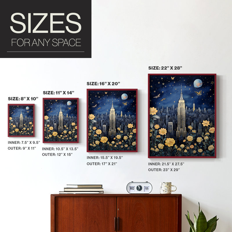 LANDSCAPES Series CCCXVI Framed Print - Solid Wood, Red, 30" H x 24" W