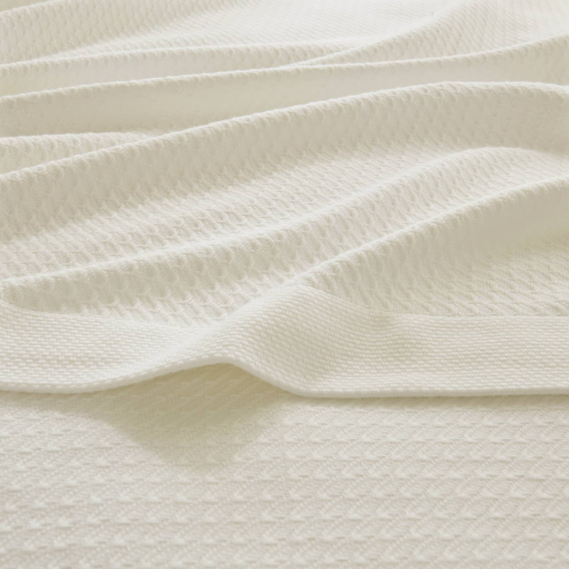 Couverture 100% coton égyptien certifié, Double / grand, Ivoire ivoire
