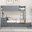 Lit simple superposé simple avec rangement, bureau et lit gigogne gris pour les compartiments de rangement de charme de chambre à coucher