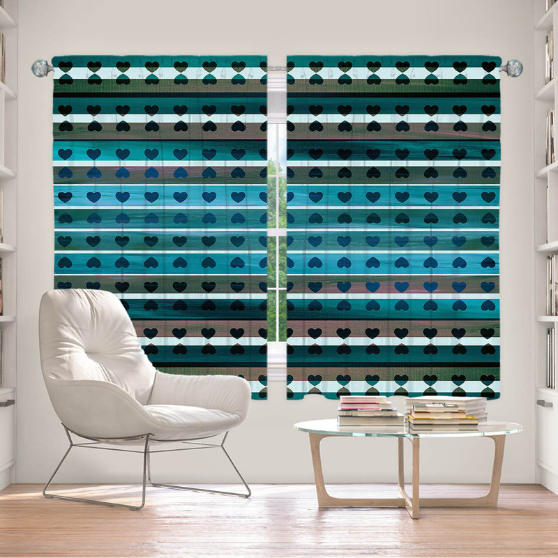 Rideau en polyester, L 56 po x L 78 po, Bleu sarcelle