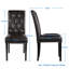 Button Tufted Padded Faux Leather Dining Chair with Solid Wood Legs-91533917
