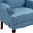 Duward Sky Blue Linen Upholstered Wingback Accent Chair with Rolled Arm and Solid Wood Leg-1435105085