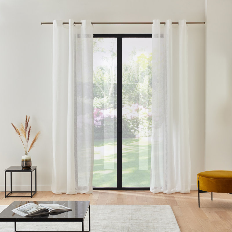 Tim Sheer Curtain Single Panel, Natural