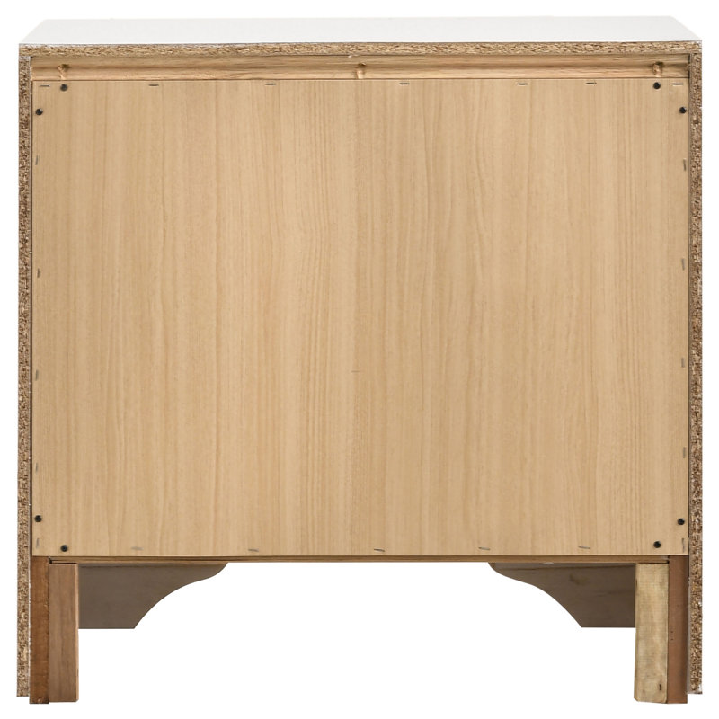 Table de chevet 2 tiroirs Miranda - blanc, Blanc